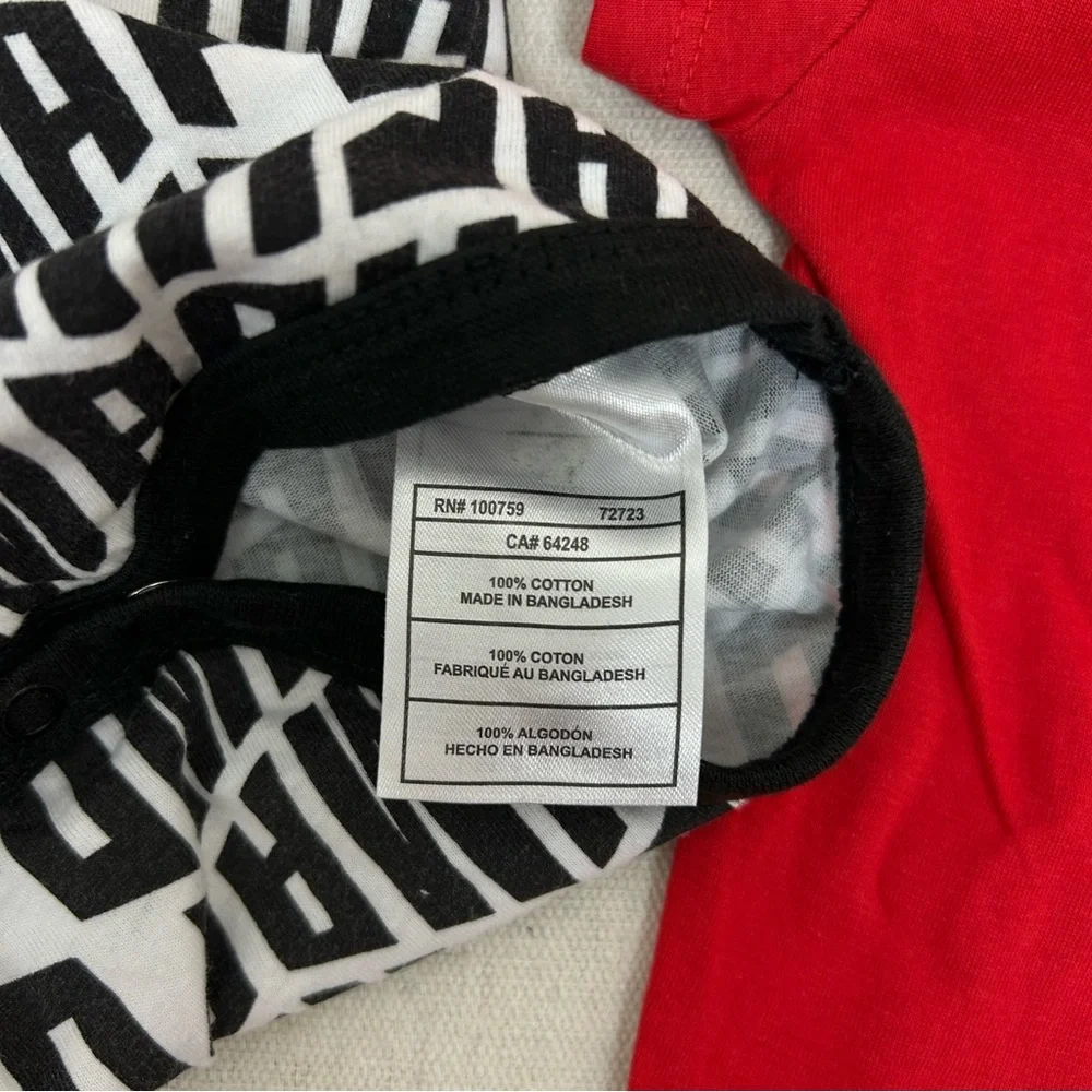 Puma Baby Bodysuit Trio - Black, Red, White Size 6-9M
